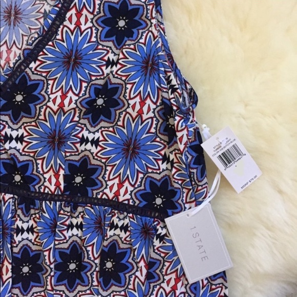 1. State Floral Print High Low Sleeveless Top - Picture 5 of 7